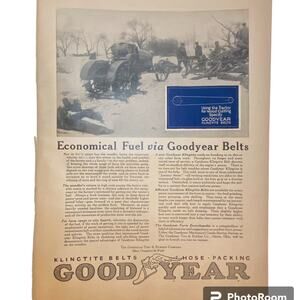 Vtg Goodyear Klingtite Belts Company Print Ad 11 x 8.5 February 1920 Frame Ready